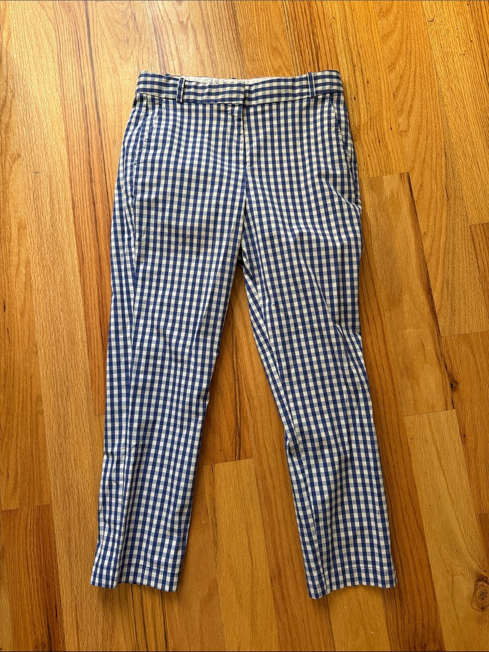 Tory Sport Blue & White Gingham Cropped Golf Pants